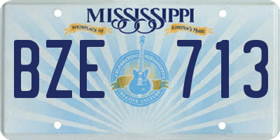 MS license plate BZE713
