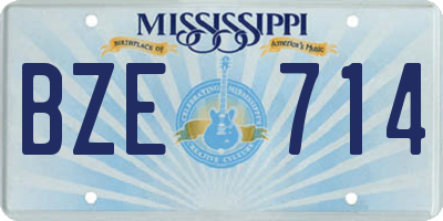 MS license plate BZE714