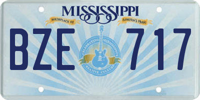 MS license plate BZE717