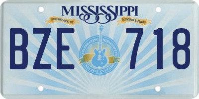 MS license plate BZE718