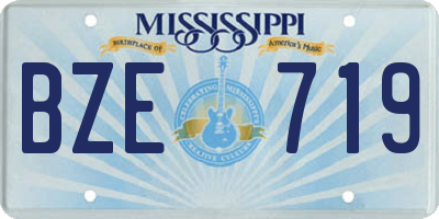 MS license plate BZE719
