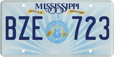 MS license plate BZE723