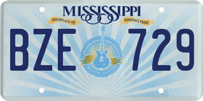 MS license plate BZE729