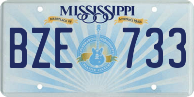 MS license plate BZE733