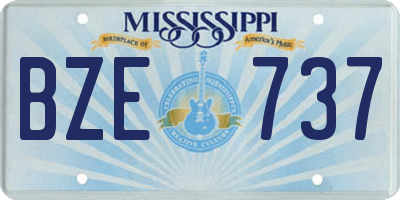 MS license plate BZE737