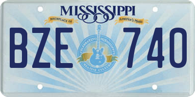 MS license plate BZE740