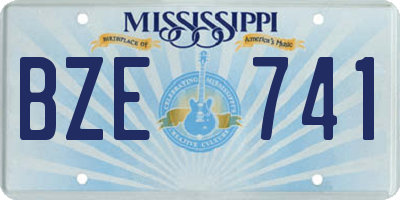 MS license plate BZE741
