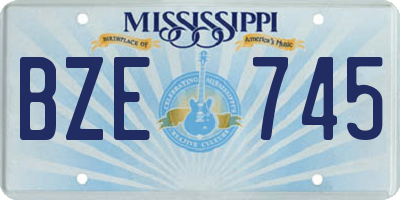 MS license plate BZE745