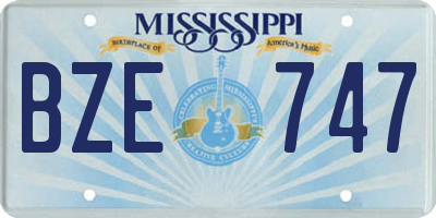 MS license plate BZE747