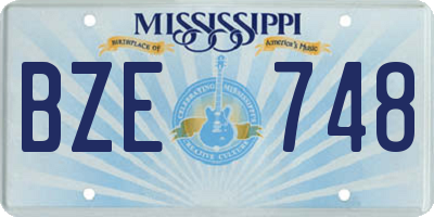MS license plate BZE748
