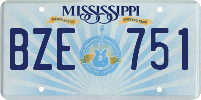 MS license plate BZE751