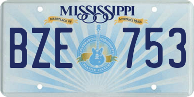 MS license plate BZE753