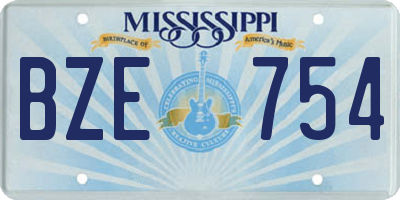 MS license plate BZE754