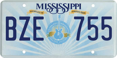 MS license plate BZE755