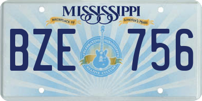 MS license plate BZE756