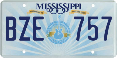 MS license plate BZE757
