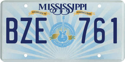 MS license plate BZE761