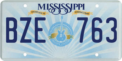 MS license plate BZE763