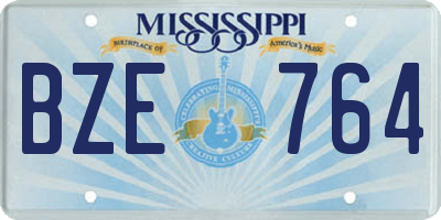 MS license plate BZE764