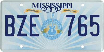 MS license plate BZE765