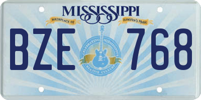MS license plate BZE768