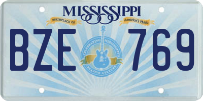MS license plate BZE769