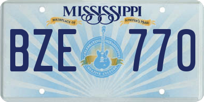 MS license plate BZE770