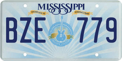 MS license plate BZE779