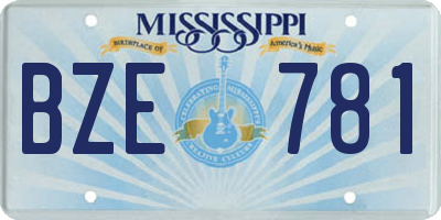 MS license plate BZE781