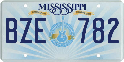 MS license plate BZE782