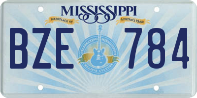 MS license plate BZE784