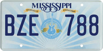 MS license plate BZE788