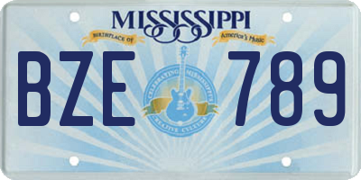 MS license plate BZE789