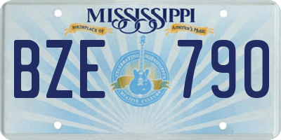 MS license plate BZE790