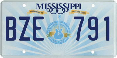 MS license plate BZE791