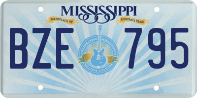 MS license plate BZE795