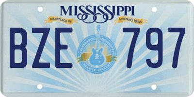 MS license plate BZE797