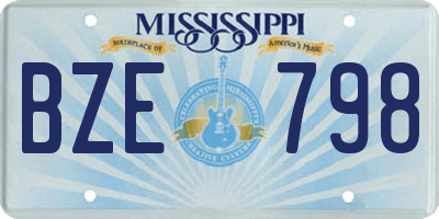MS license plate BZE798