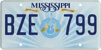 MS license plate BZE799