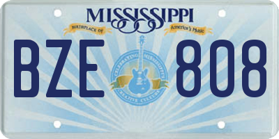 MS license plate BZE808