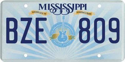 MS license plate BZE809