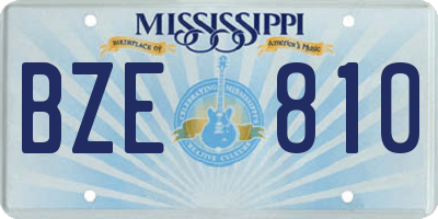 MS license plate BZE810