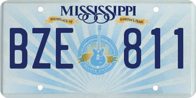 MS license plate BZE811