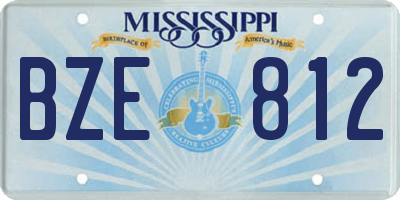 MS license plate BZE812