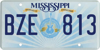 MS license plate BZE813