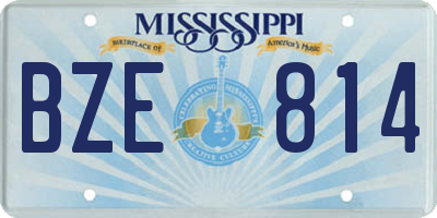 MS license plate BZE814