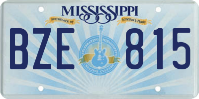 MS license plate BZE815
