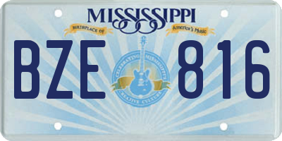 MS license plate BZE816