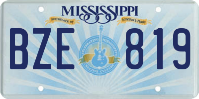 MS license plate BZE819