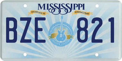 MS license plate BZE821